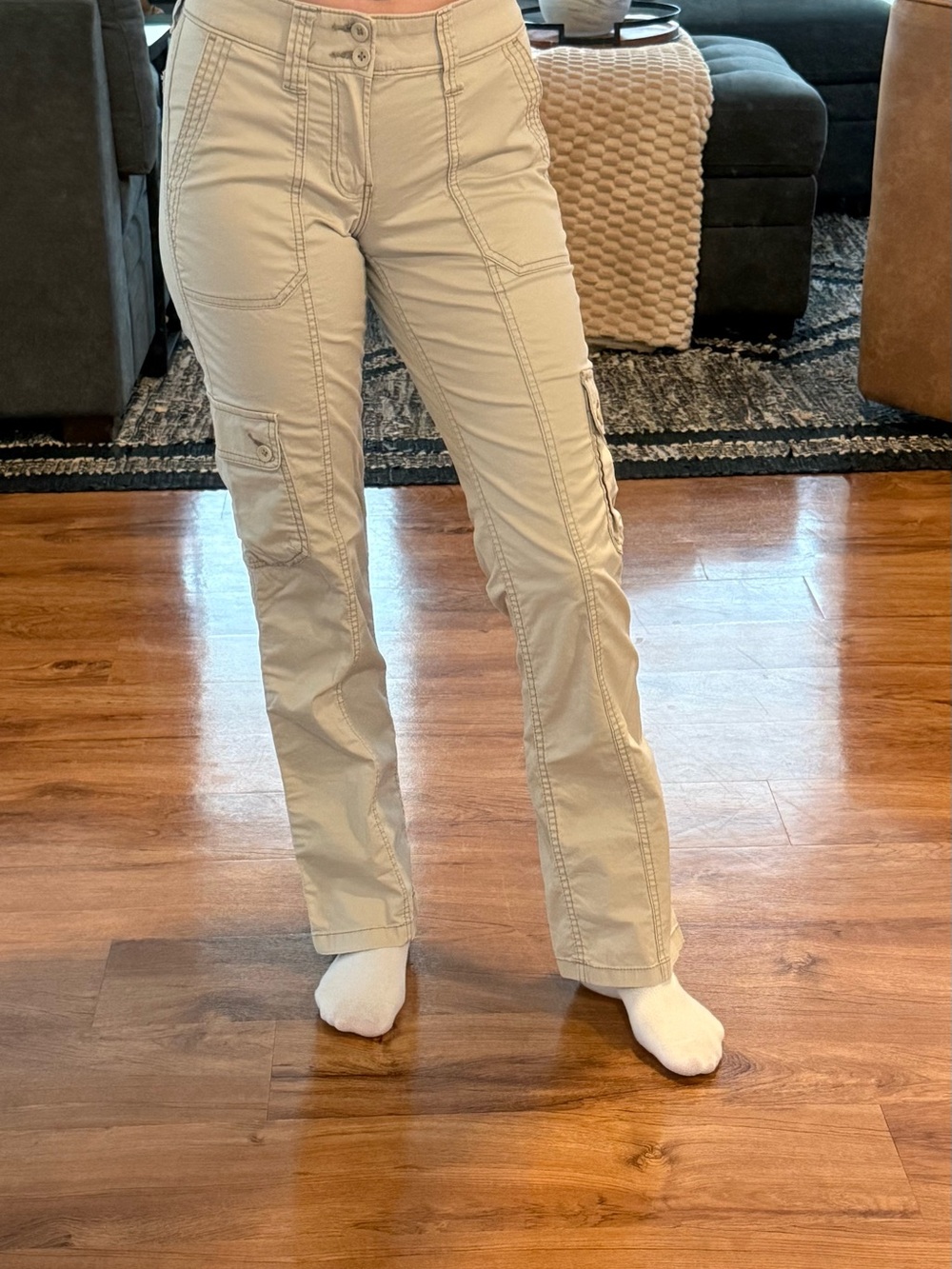 Hollister Tan Straight-Leg Cargo Jeans